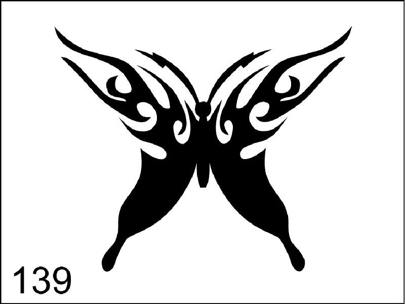 Šablona pro dočasné airbrush tetování V139 - 11,5 x 15,5 cm