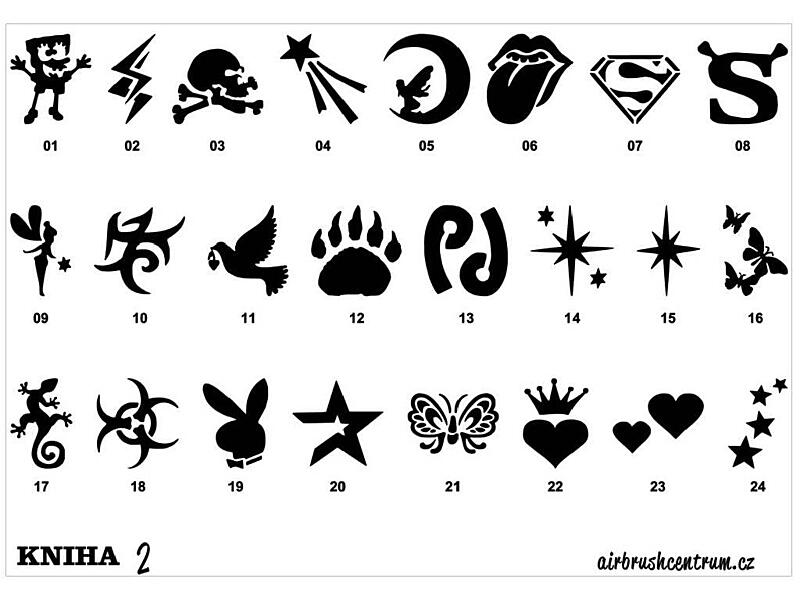 Kniha šablon pro airbrush dočasné tetování 02