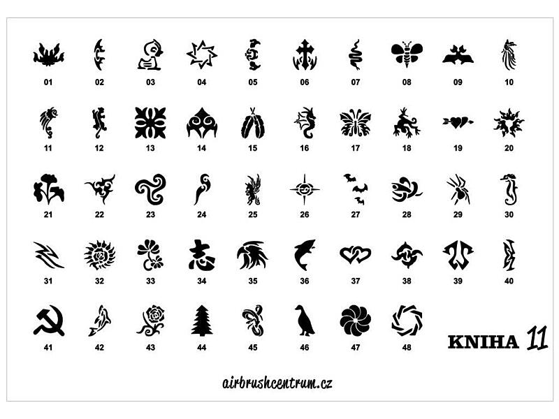 Kniha šablon pro airbrush dočasné tetování 11