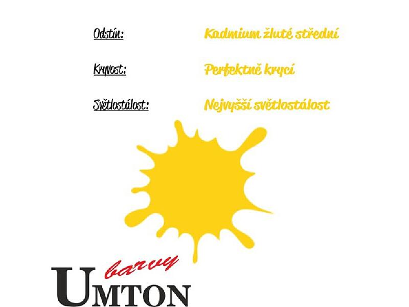 Umton - 1202 - Olejová barva - Kadmium žluté střední 20ml